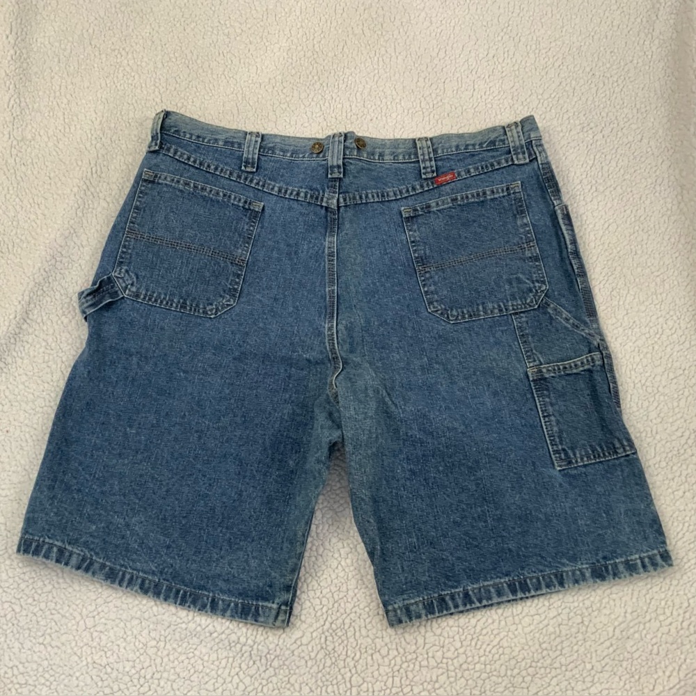 Wrangler Denim Men’s 42 Carpenter Shorts Suspender Ready 64WC4AI 90s Y2K Vintage